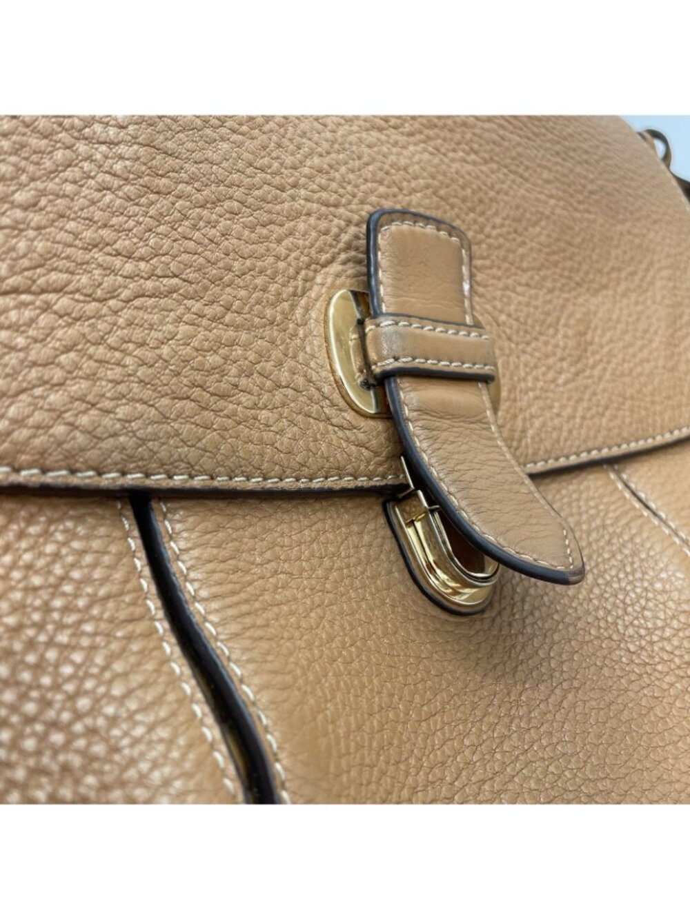 Michael Kors Romy Leather Crossbody Bag Saddle Messenger Pebbled‎ Leather Brown - Picture 6 of 16